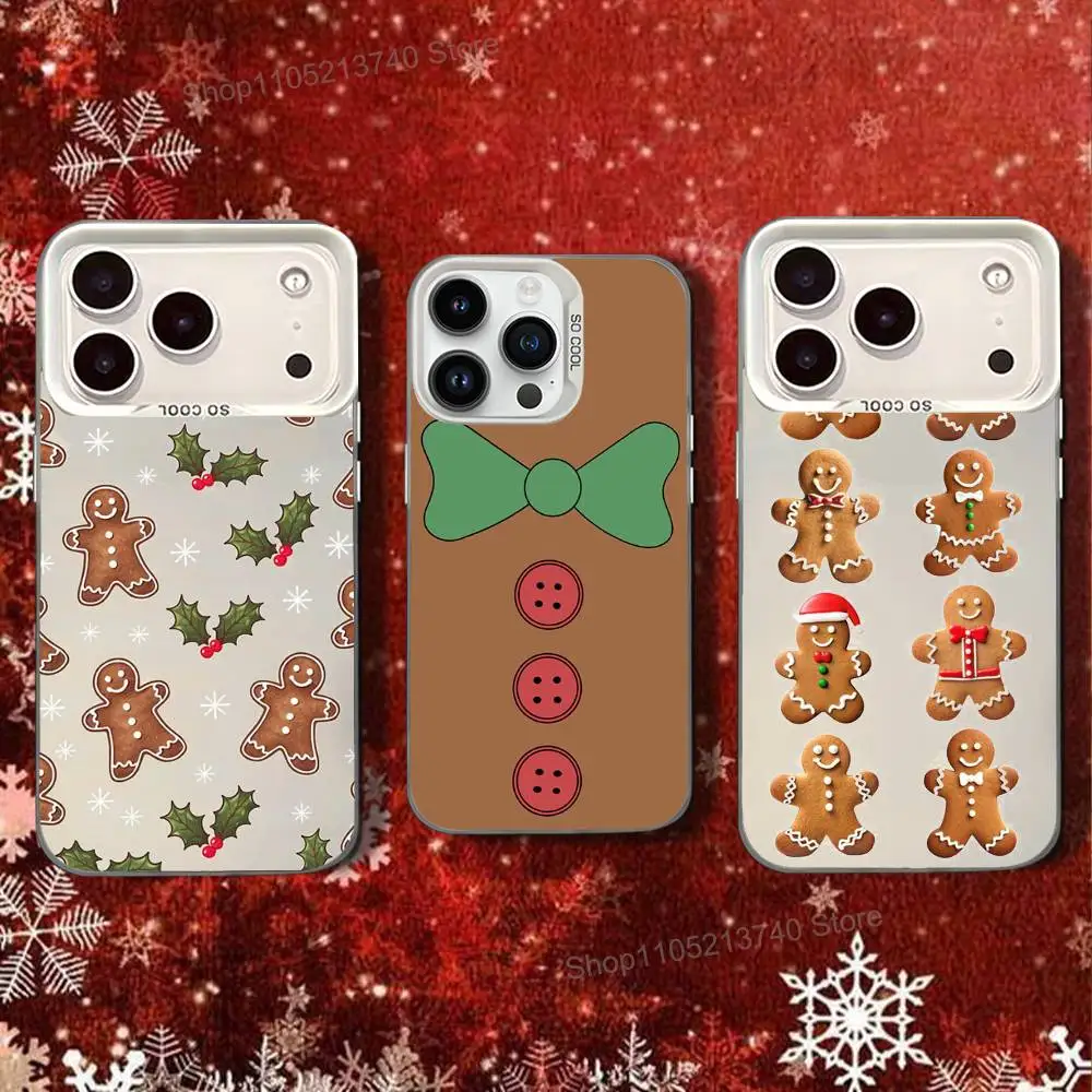 Etui na telefon Art Christmas G-gingerbread do iPhone 15, 16, 17, 11, 13, 12, 14, Pro, SE4, Max, Plus, Air, Mini, odporne na upadki, białe, twarde, z bumperem.