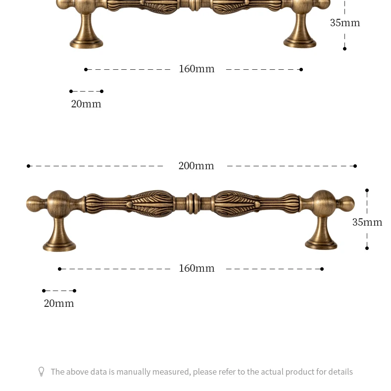 Antique brass furniture pull and drawer knob — supplier illustration 22