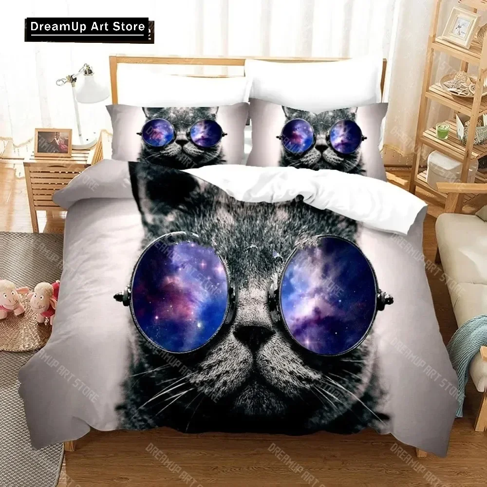 2026 3D Cute Wolves Cat Dog Print Bedding Set Cute Duvet Quilt Cover Wild Animal Tribal Bed Cover With Pillowcases Custom Bed Li