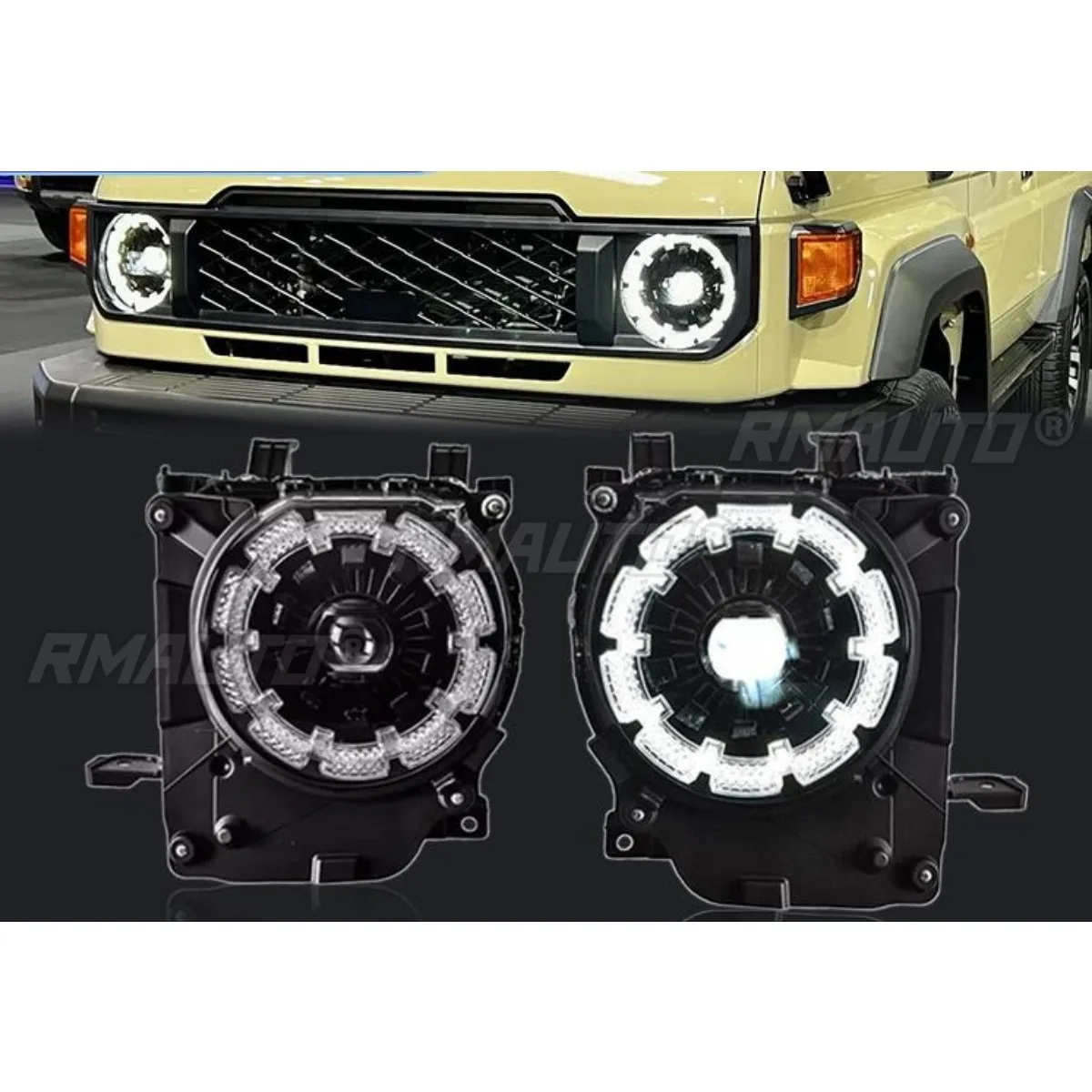 Left Right Fog Lamp LED Daytime Light Front LED Headlamp Assembly Wide Light Lamp For Toyota Land Cruiser LC76 LC78 LC79 2024+