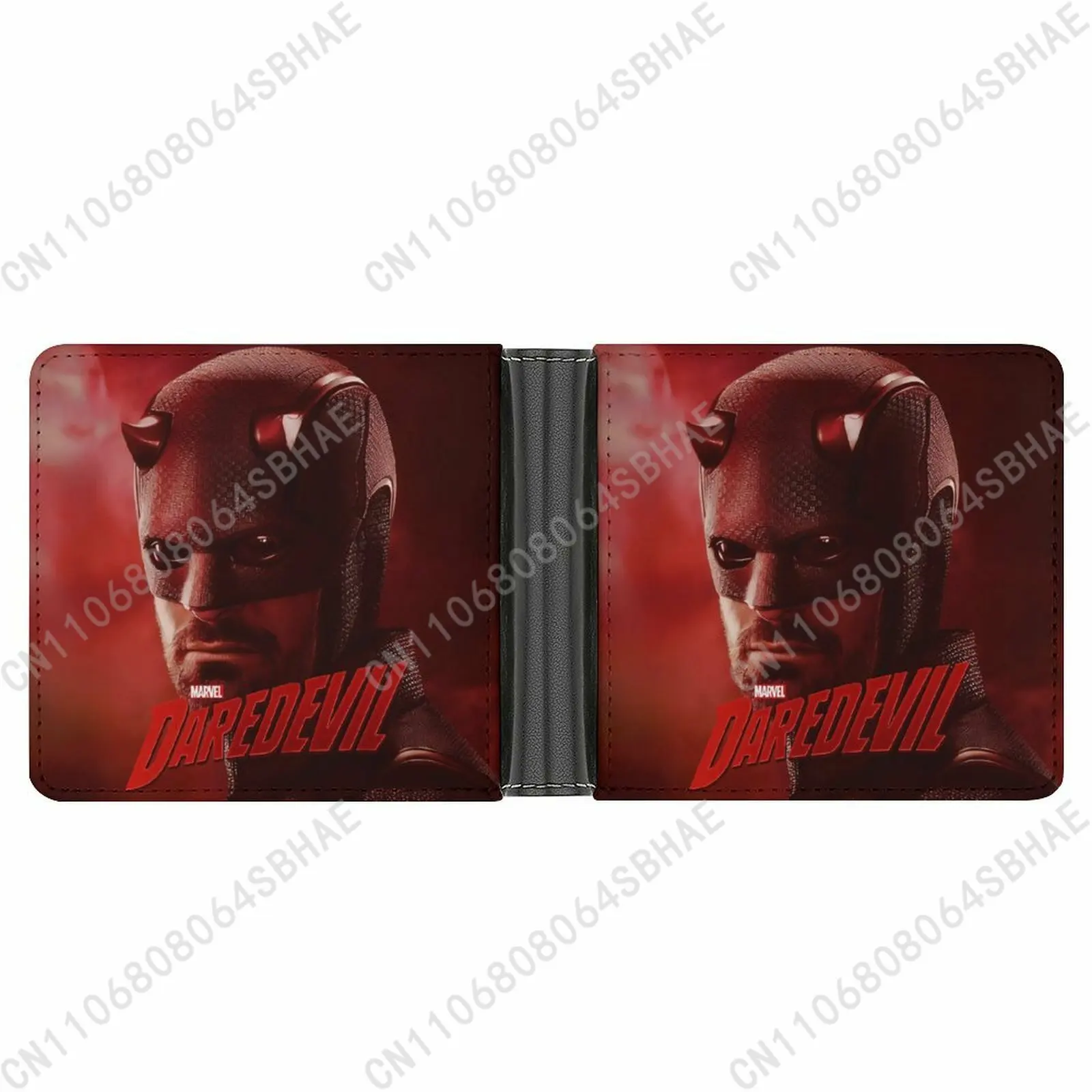 

Marvel Daredevil Trendy Leather Wallet Teenage Male Woman Personalized Slim Credit Card Holder Small Purse Daily Use Cosplay