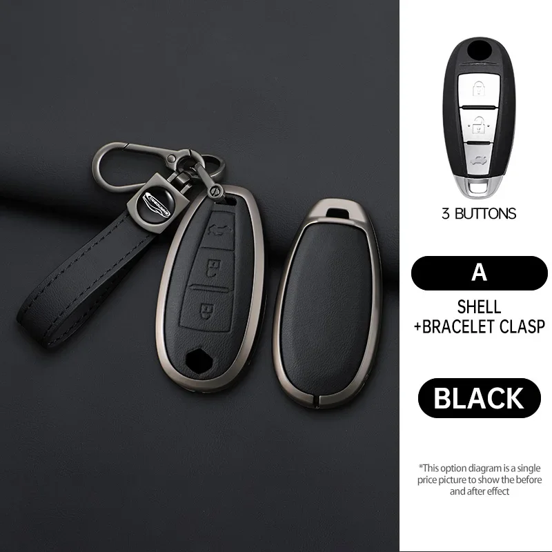 For Suzuki Vitara Swift Ignis Kizashi SX4 Baleno Ertiga Samurai S-Cross Accessori Zinc Alloy Car Remote Key Case Shell Cover Fob