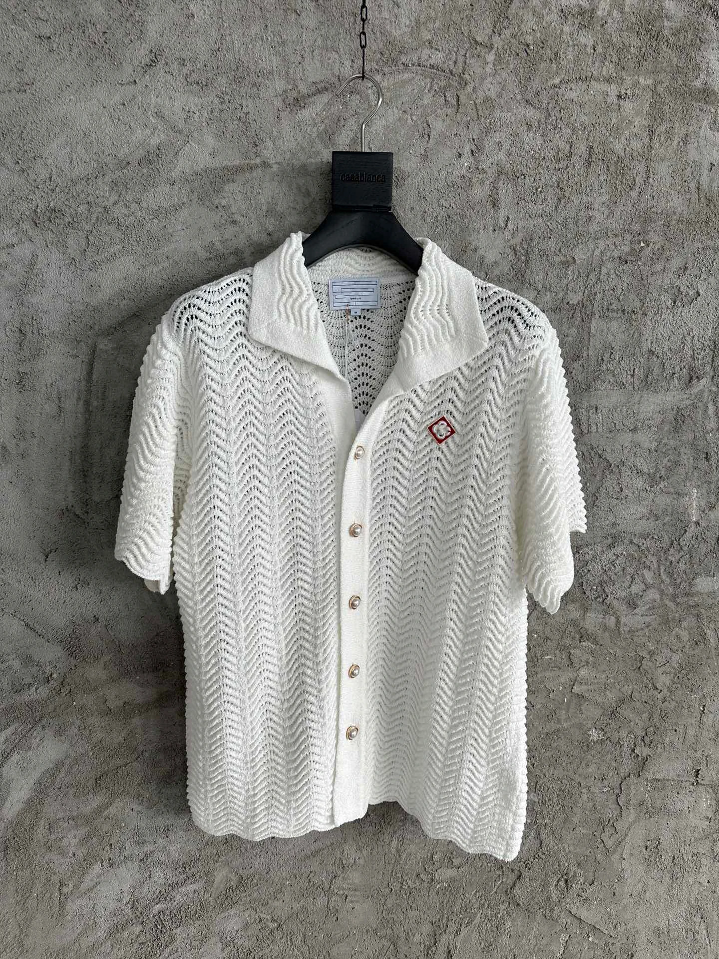 

CA 2023SS wavy silk short-sleeved shirt Silk short sleeve Gradient pattern