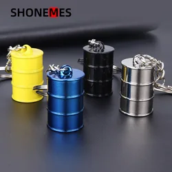 Shonemes Oil Drum Keychain Exquisite 3D Key Chains Accessory Gifts Keyring Bags Charms for Men Women