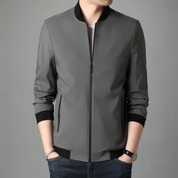 BROWON Brand Coats Men Jacket 2026 Spring and Autumn Korean Fashion Solid Thin Casual Jacket for Men Business Work Men Clothing