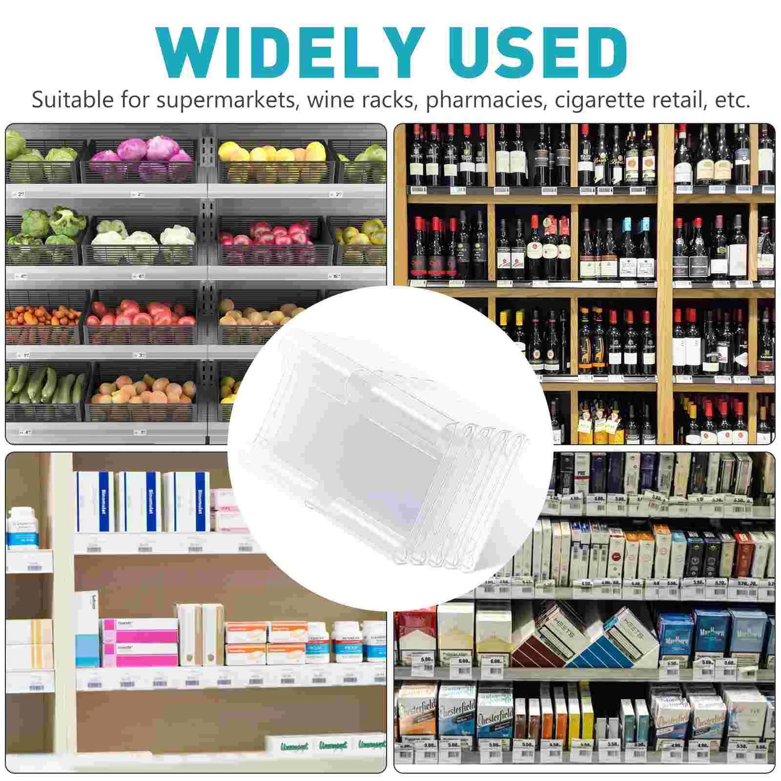 60 Pcs The Sign Stand Supermarket Label Show Rack Display Shelves Price Tag Holder Pvc Frame