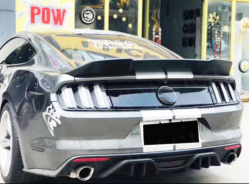 Carbon Fiber Rear Trunk Lip Spoiler FRP Unpainted Black For Ford Mustang Coupe 2 Door 2015 2016 2017 2018 2020