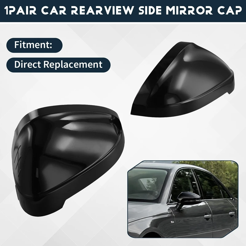 Car Mirror Cover Rearview Side Mirror Cap Door Mirror Shell For  A4 B9 2017-2023 A5 2016+