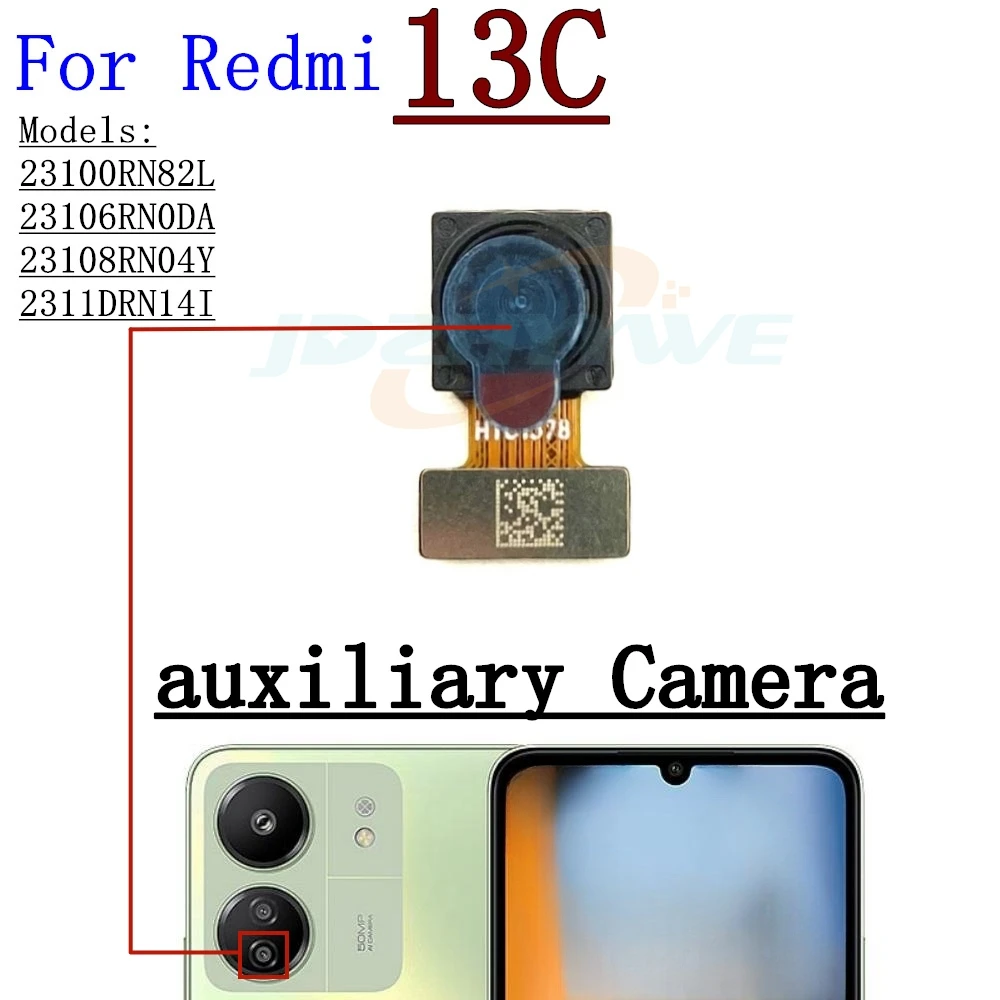 Front Back Camera Module For Xiaomi Redmi 13C Backside Selfie Frontal Facing Rear Camera Flex Cable For Redmi 13C