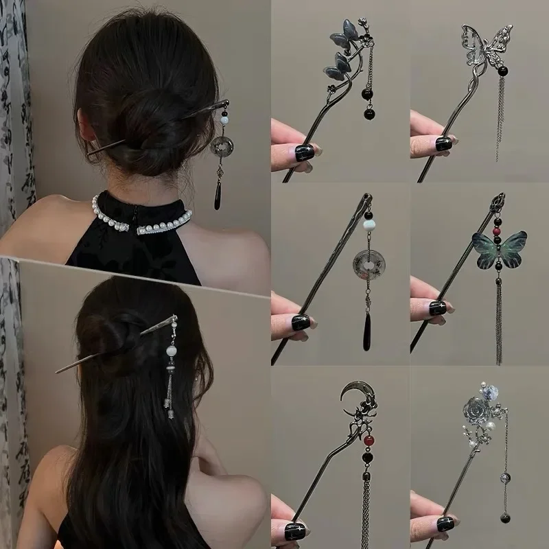 

Ancient Chinese Style Elegant Butterfly Tassel Hair Stick for Women Girls Classical Hairpin Chinese Hair Accessories Jewelry
