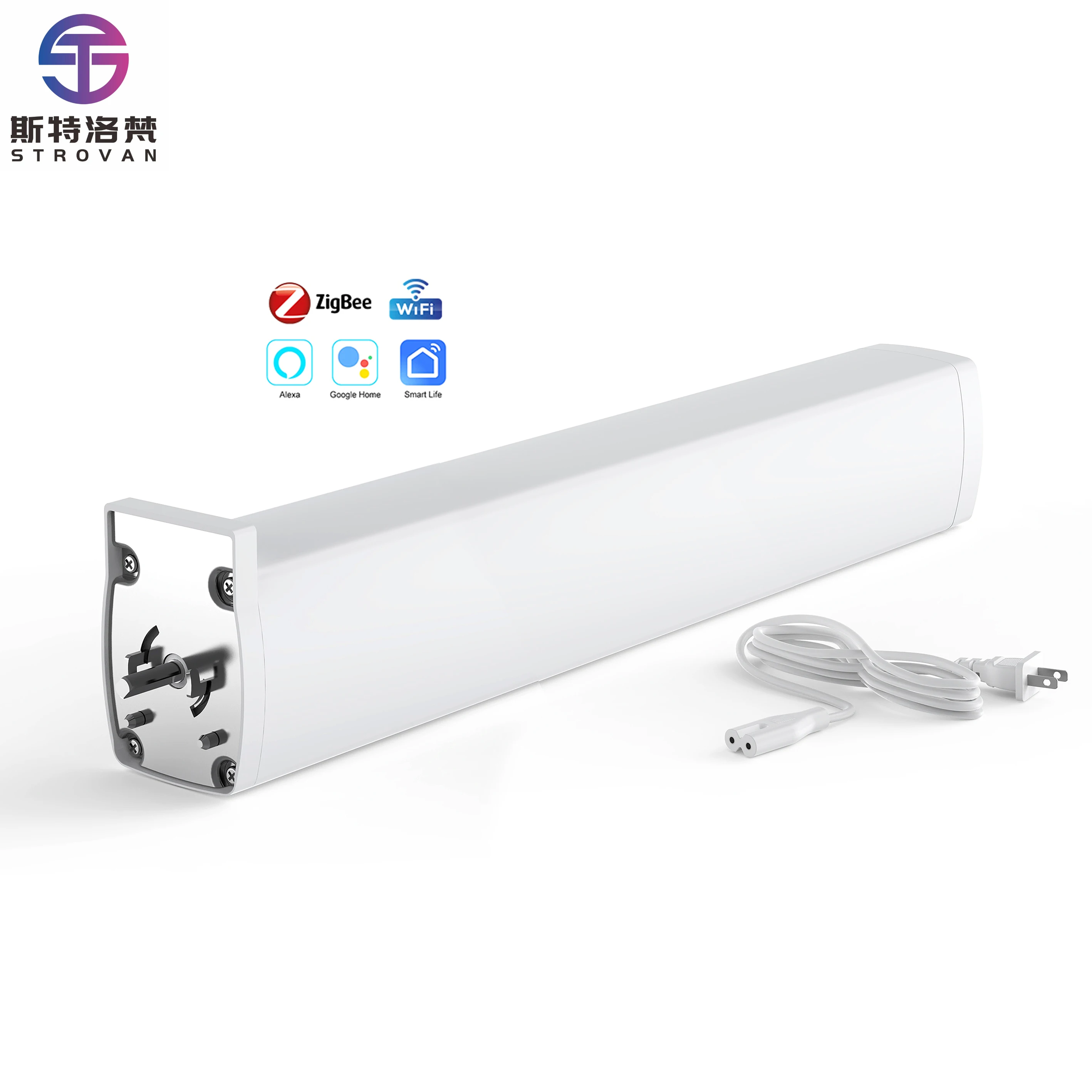 

STLF Tuya Wifi Smart Curtain Motor With Aluminium Track Electric Smart Life Remote Control Automatic Curtain Motor Opener