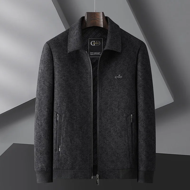 

Loose Fit Men's Jaet Large Size Casual Street Sle Turn-down Collar Outerwear Faionable Urban Polyester Polyester Fiber