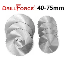 Drillforce HSS Milling Saw Blade Dia 40-75mm High Speed Steel 40mm/60mm/63mm/75mm Circular Slotting Cutter Tools