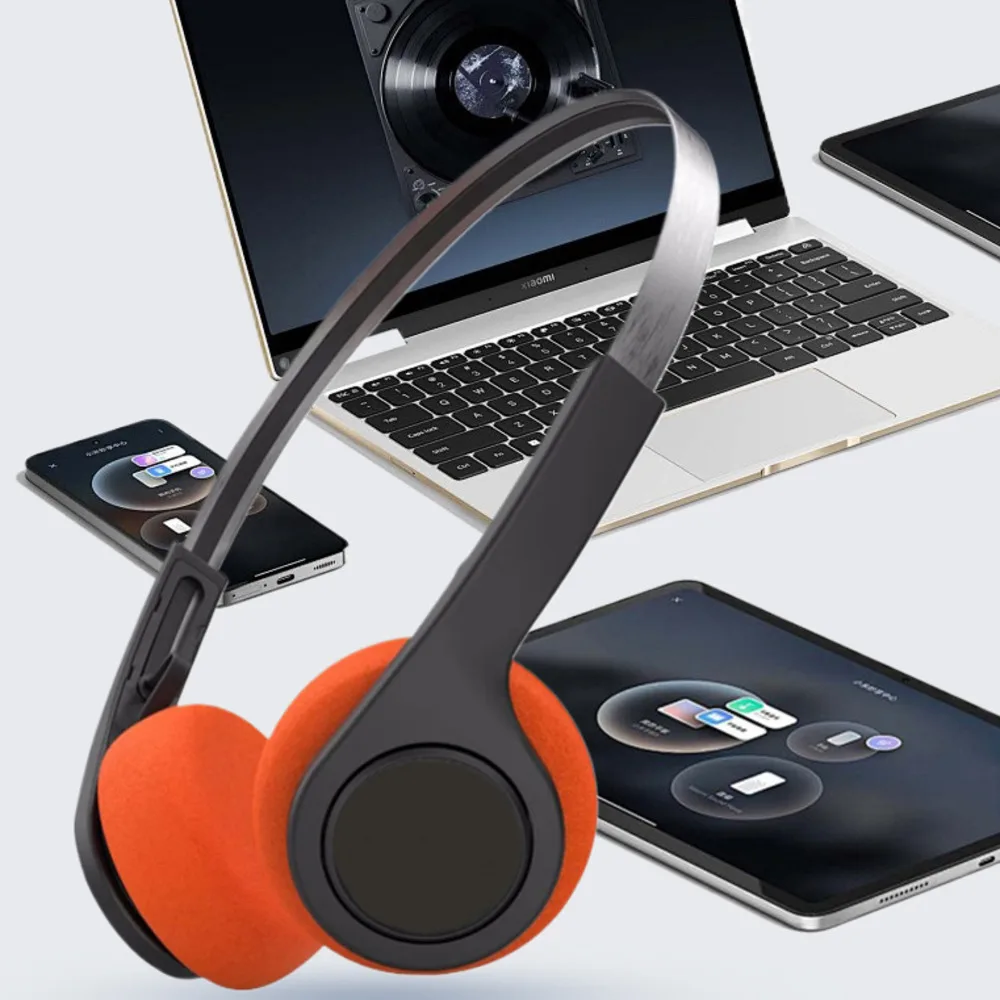 سماعات بلوتوث لاسلكية كلاسيكية ريترو هاي فاي سماعة موسيقى ستيريو مع مساحة ميكروفون ملفوفة لملابس الرأس الصغيرة للفتيات