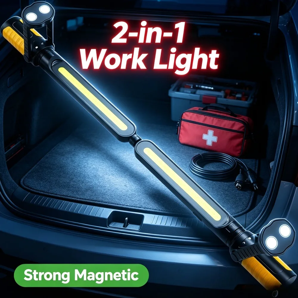 2‑in‑1 Multifunctional Magnetic Work Light Rechargeable Super Bright Portable Torch for Auto Repair Outdoor Camping