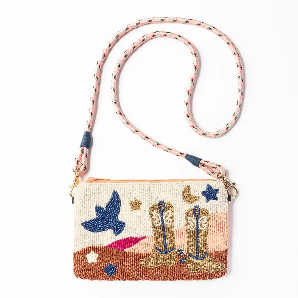 

Women's Beaded Clutch Bag with Shoulder Strap