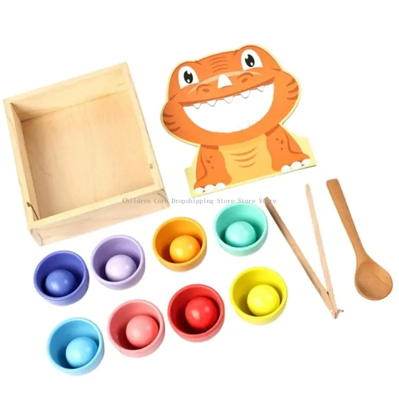 만화 공룡 클램프 구슬 유아 색상 정렬 손 기술 운동을위한 미세 운동 기술 개발 활동 장난감