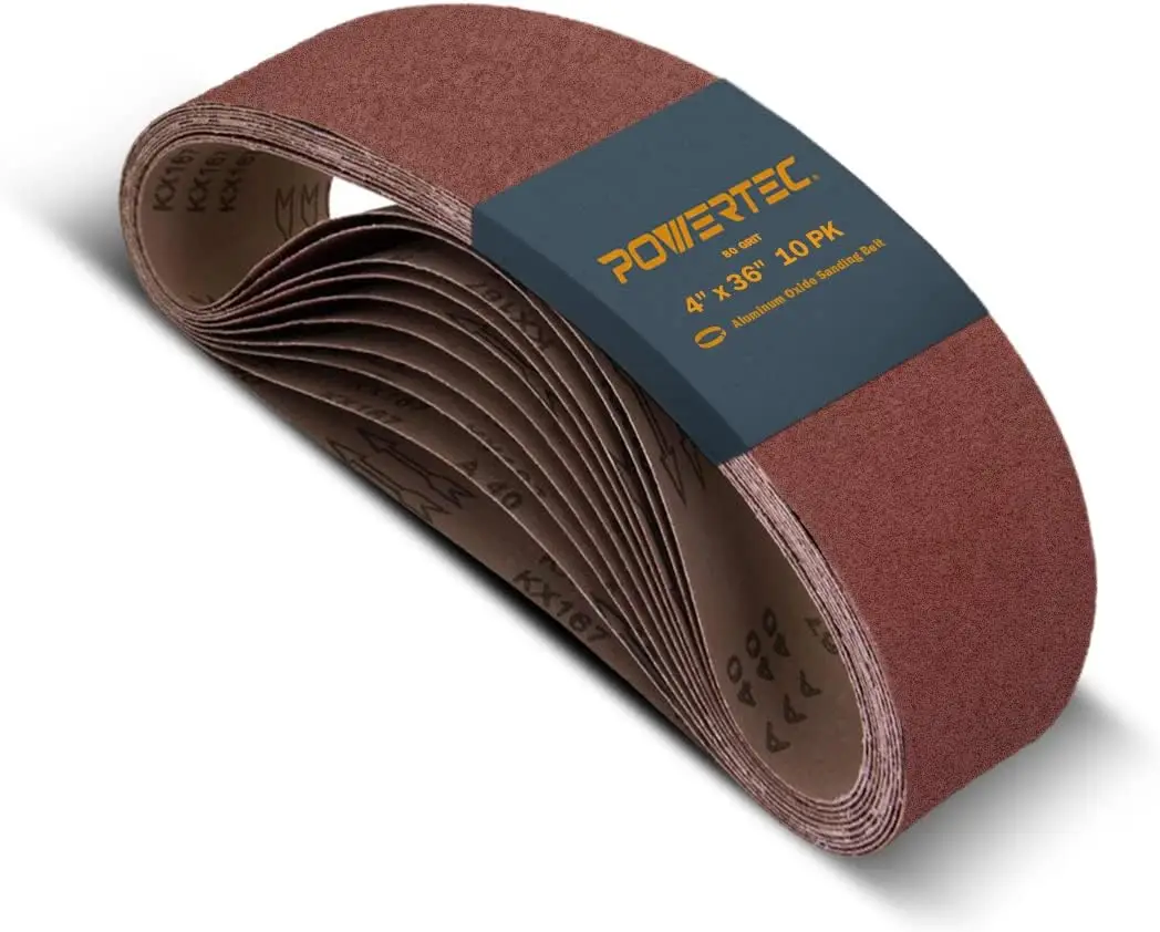 

80 Grit 4x36 Sanding Belts for Belt and Disc Sander, Aluminum Oxide Sandpaper for Woodworking, Metalworking, Paint & Rust