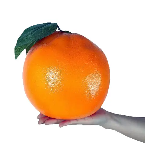 Simulated Big Orange With Leaves Foam Orange Fake Fruit Model Furnishings Soft Decorative Childrens Photography Props