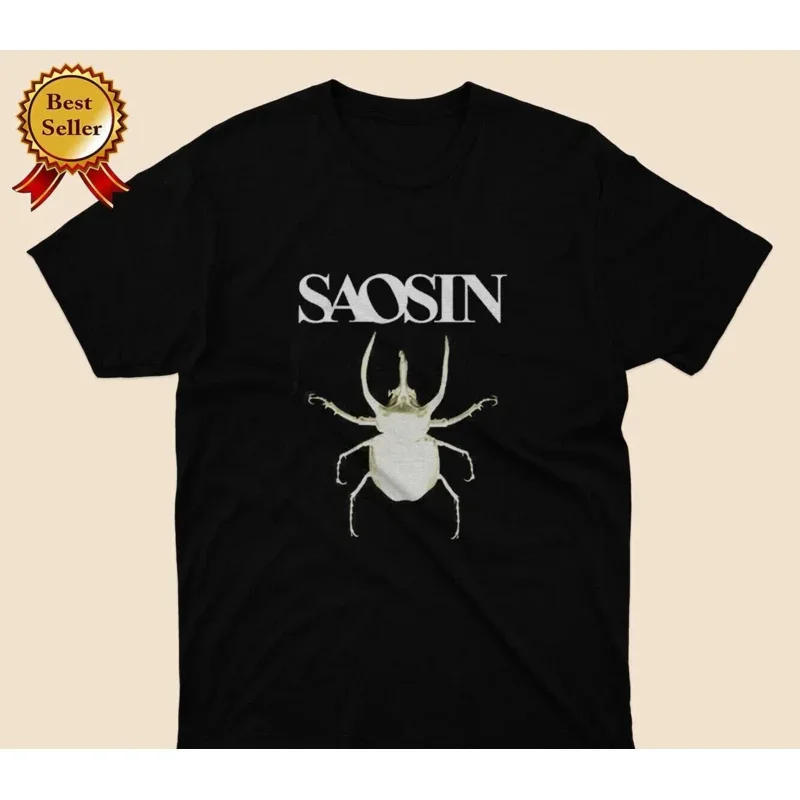 

Хлопковая черная футболка унисекс Saosin с длинными или короткими рукавами в американском стиле с рок-музыкой, все размеры, MM431