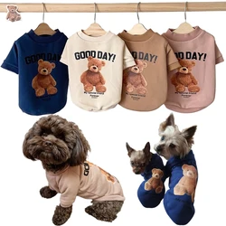 Cute Bear Pattern Clothes para cães pequenos e médios, Pet Cat Vest, Poodle, Yorkshire, Chihuahua, Schnauzer, Vestuário