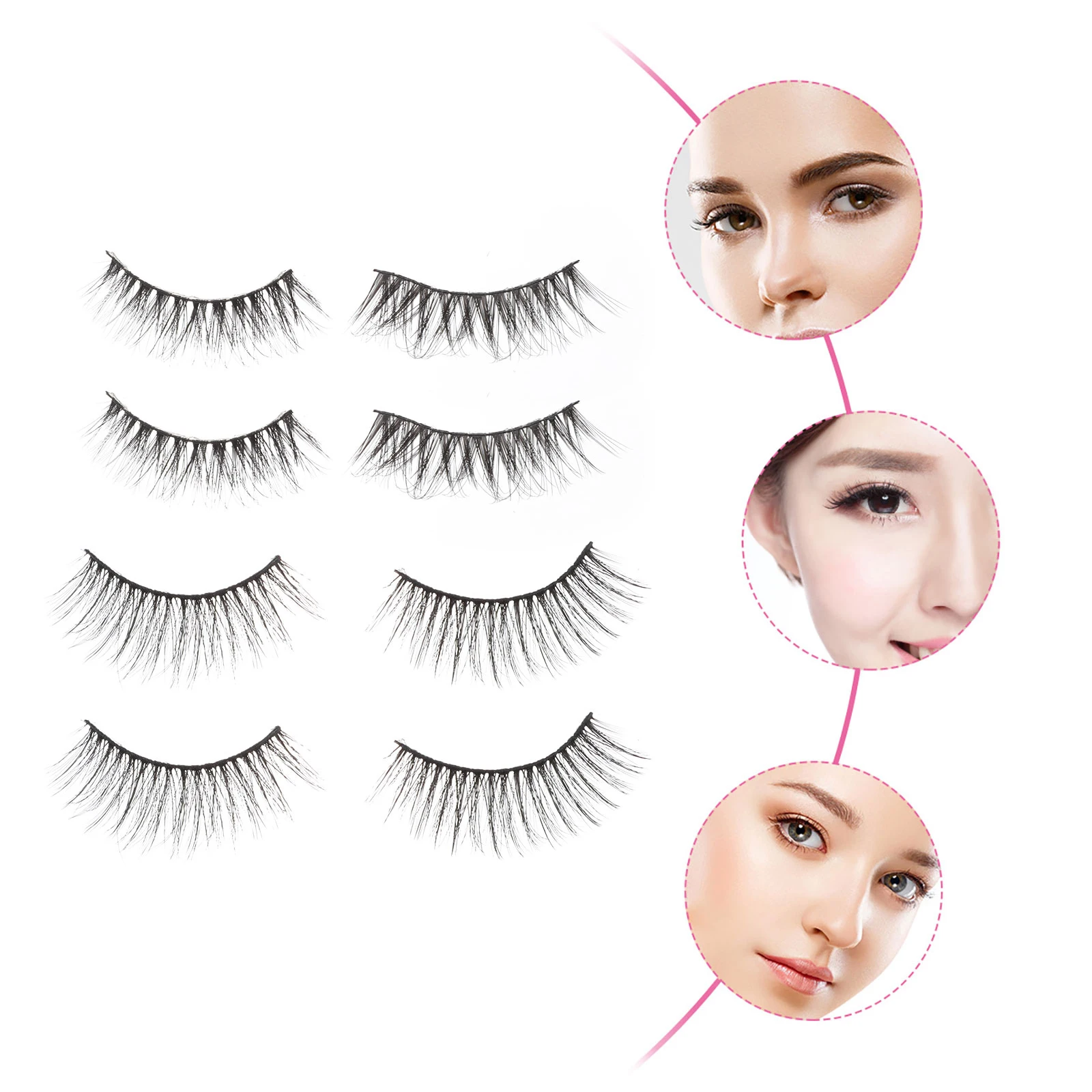 

20 Pairs Set Artificial False Eyelashes Miss Suits for Women Natural Realistic Fake