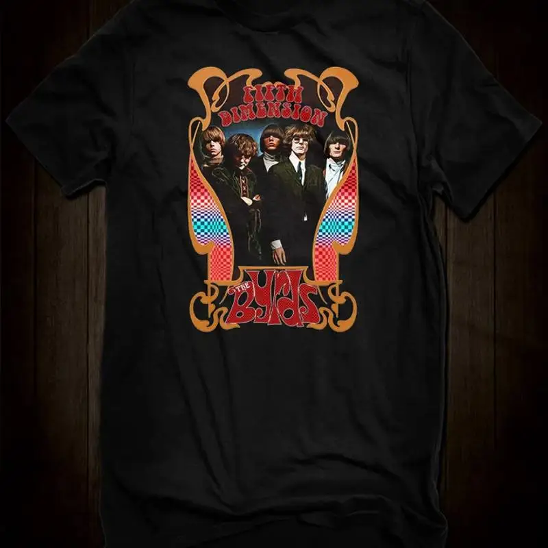 The Byrds Fifth Dimension Logo Psychedelic Squares T-Shirt