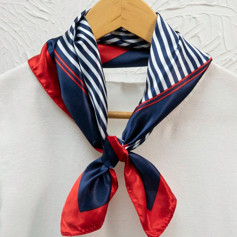 Simple Satin Scarf for Women,elegant Versatile Breathable Silk Imitation Scarf Shawl for Tourism,Daily Commuting Small Collar image 4
