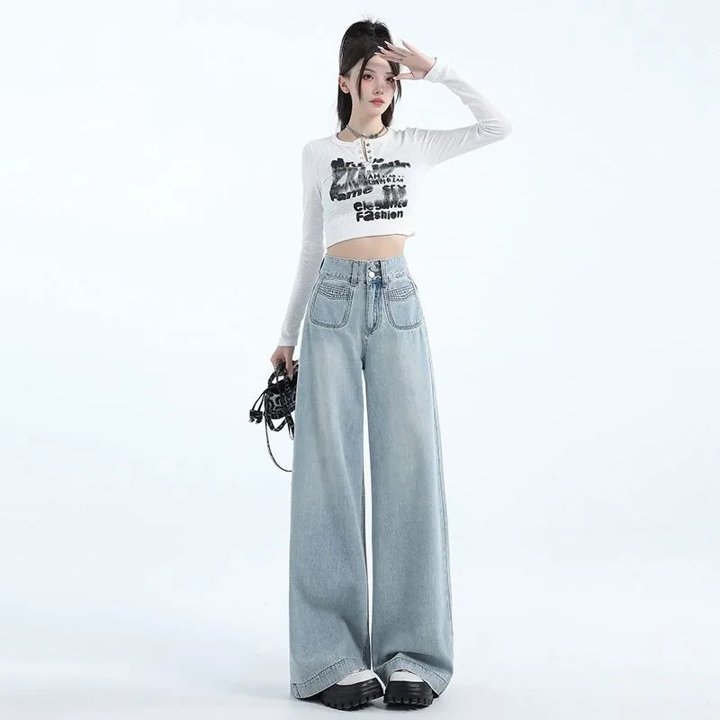 Otoño/Invierno para mujer, nueva moda, suéter de punto, cárdigan, chal y pantalones vaqueros sueltos, conjunto de dos piezas, pantalones vaqueros legant coreanos, conjunto a juego