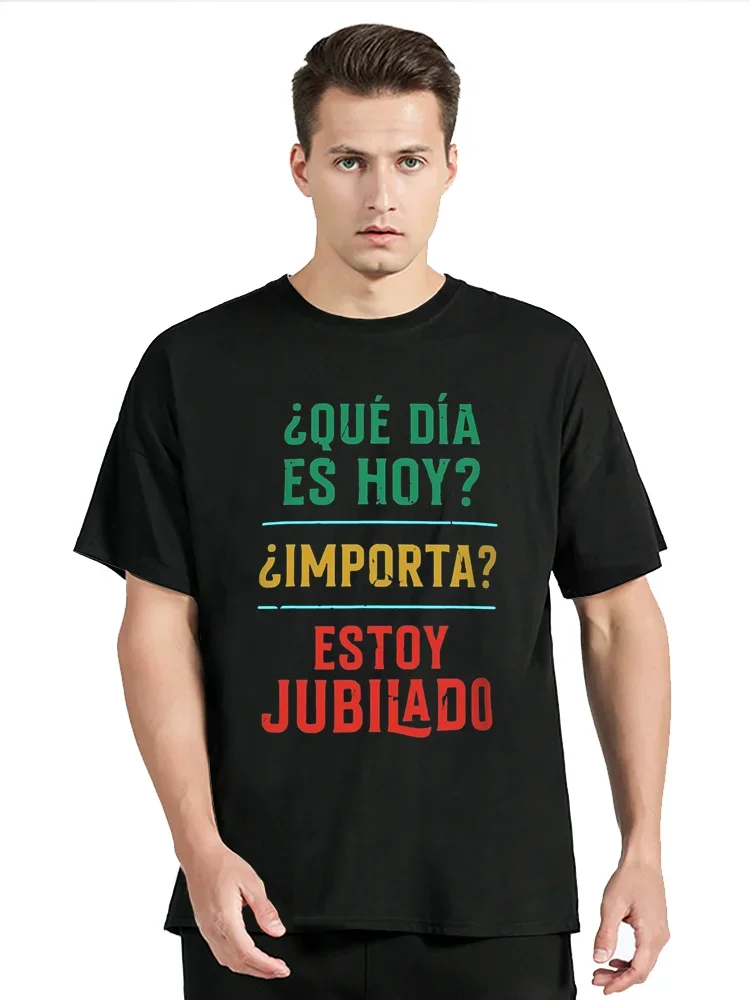 Customization I Retired T-shirt Vintage Funny Spanish Text Retirement Dad Grandpa Gift Tee Tops Casual Cotton Soft T Shirt Cloth