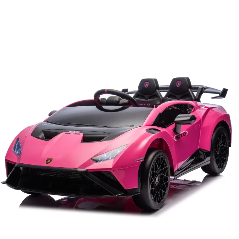 24V Lamborghini Huracan STO Kids Electric Drift Car, 360° Spin, 1.86-5.59MPH, LED Lights, Music, USB, Ride On Toy for Ages 3-6