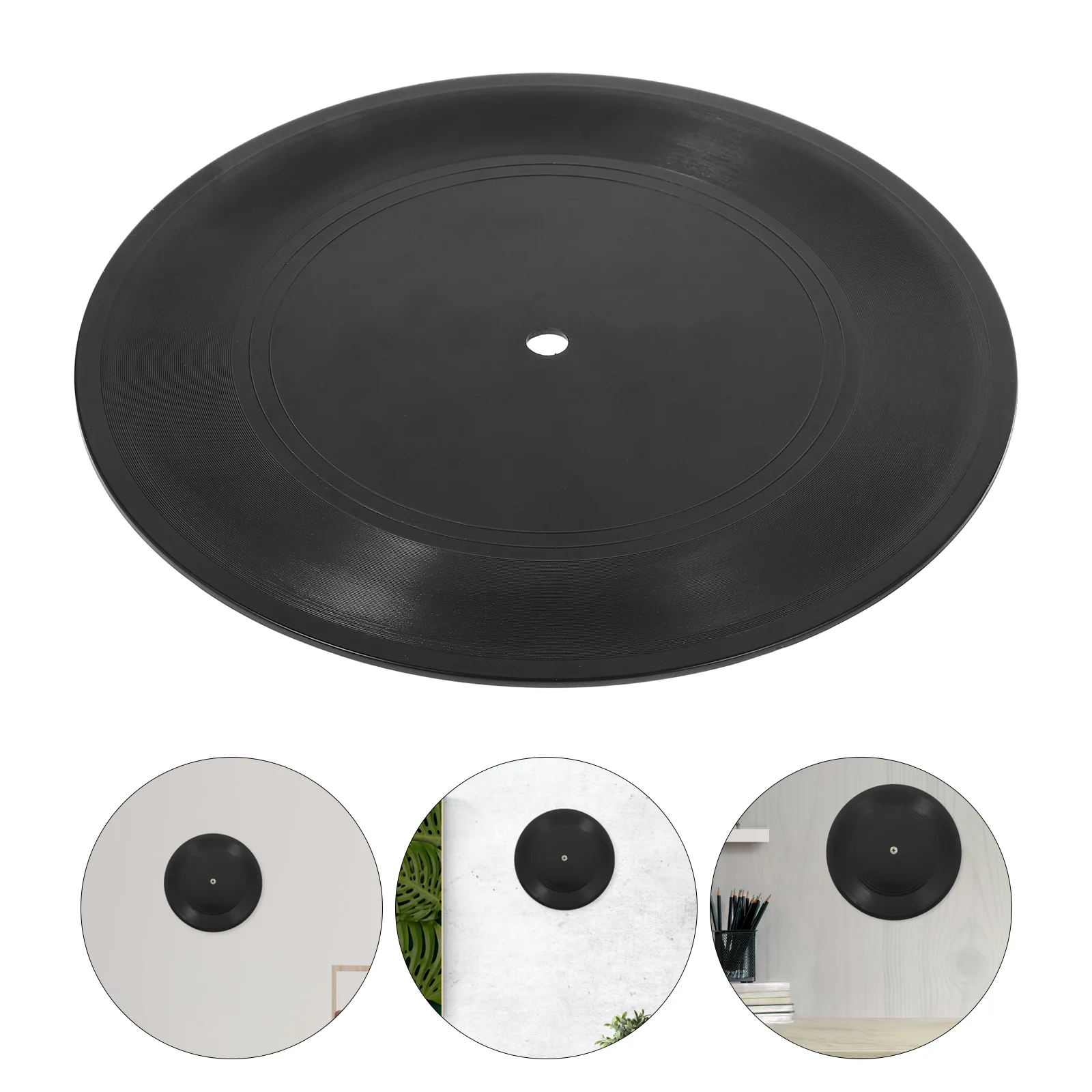 s Retro Black Vinyl Record Wall Decor 12 Inch Blank Plastic Disc for Home Bar Cafe Party Disco Interior Adornments Vintage