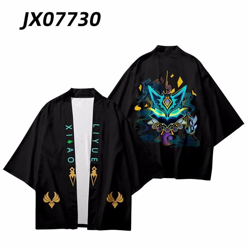 

Wanderer Cosplay Genshin Impact Balladeer Tops Scaramouche T Shirt Shorts Pant Costume Kimono Shirt Haori Cool Streetwear