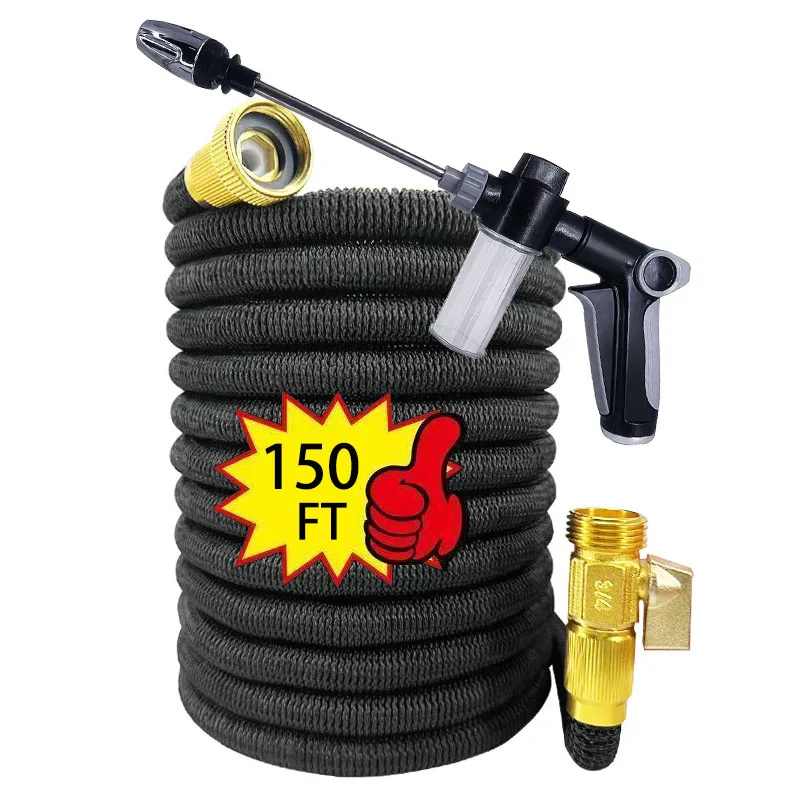

Садовый выдвижной шланг с распылителем высокого давления, мягкая насадка для водопроводной трубы для очистки и полива дома и сада