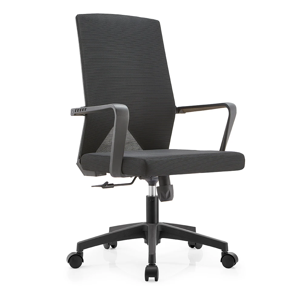 Foshan factory mid back height adjustable swivel office rolling modern conference chairs meeting room mesh chair