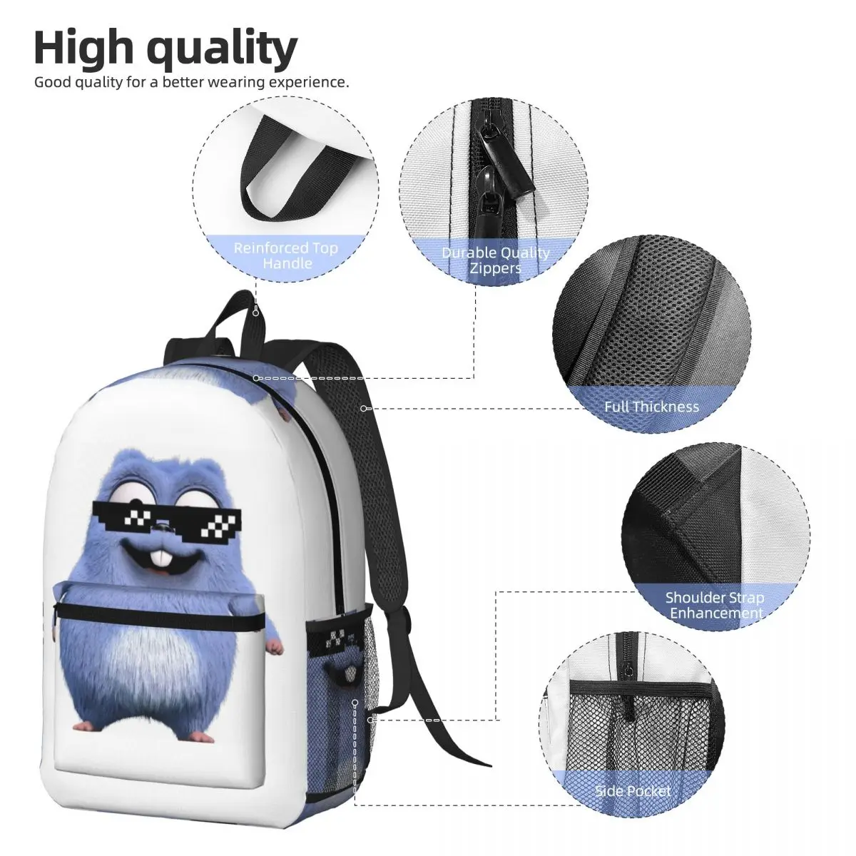 Animation Grizzy And The Lemmings Cartoon Anime Backpack Daypack Large Capacity BookBag School Bag Shoulder Bags for Men Women