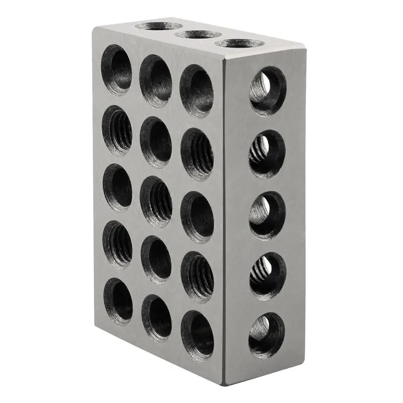 Y17A 2Pcs/Pair 23 Holes Precision 25-50-75Mm Blocks Gauge Hardened Steel Parallel Block Set Matched Machinist Milling Tool