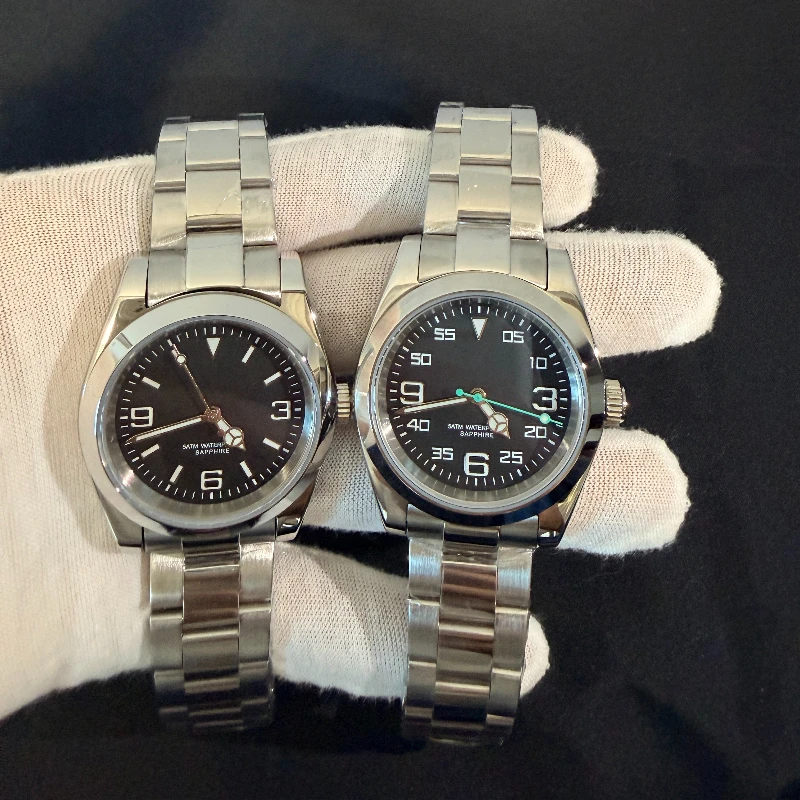 New 39mm Luxury Men's Quartz Watch Stainless Steel Sapphire Crystal 50M Waterproof Watch Arabic Numeral Business Wristwatch