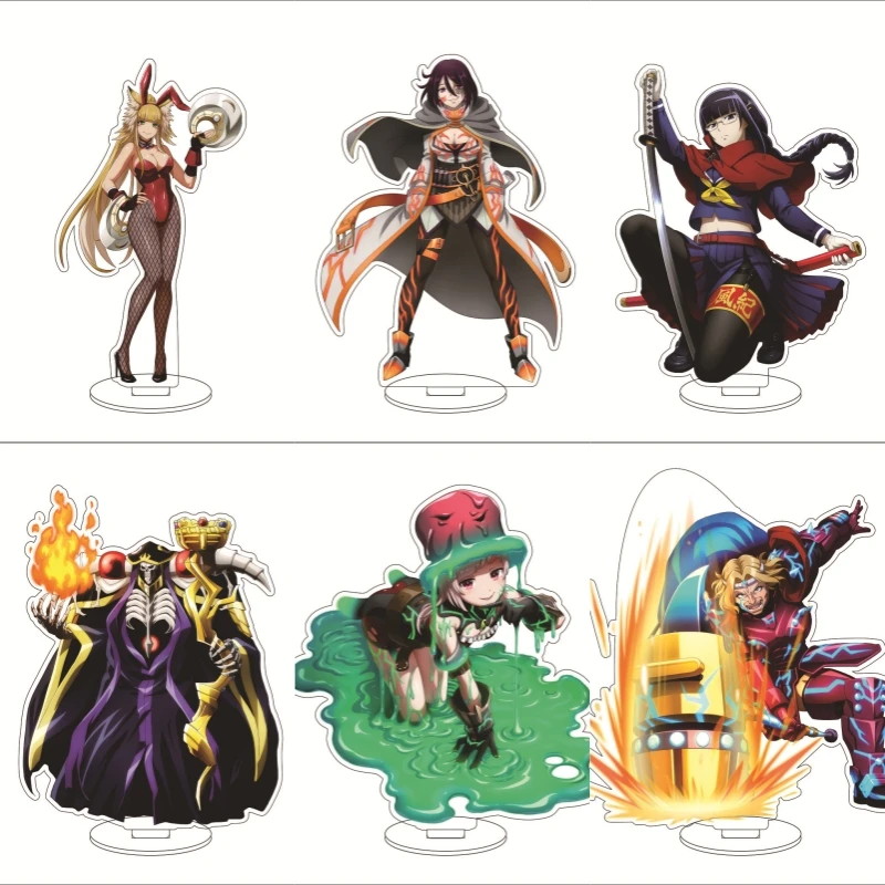 

Hot Anime Overlord Cosplay Acrylic Stand Ornaments Mare Bello Fiore Aura Bella Fiora Demiurge Figure Stand Halloween Gifts 15cm