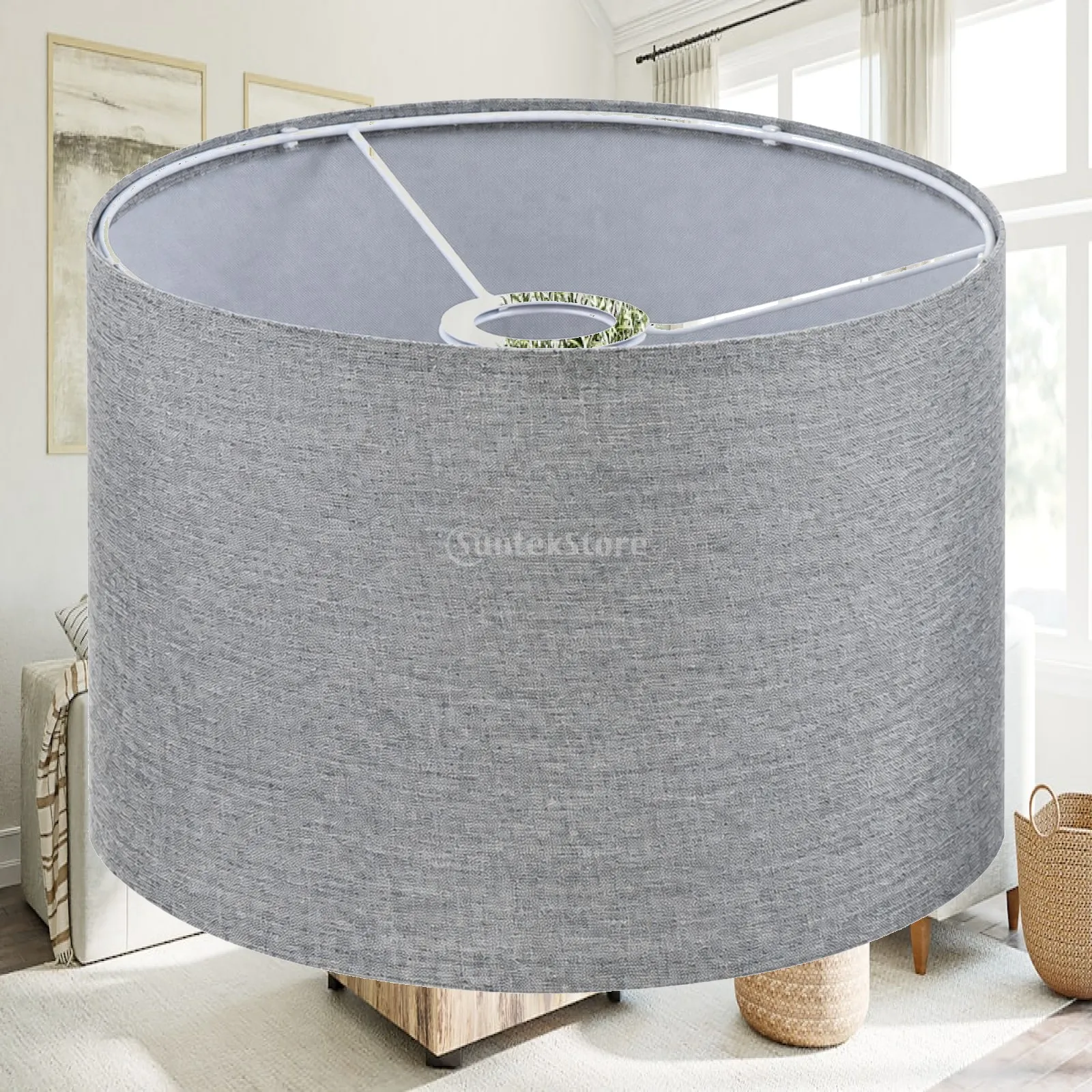Replacement Cylindrical Lamp Shade Fabric PVC E27 Table Floor Lamp Pendant Wall Mount