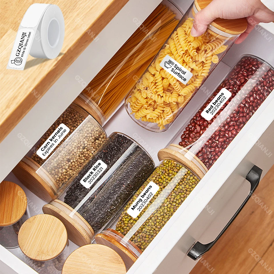 Marklife P15 P12 M1 Weiße Thermo-Etikettenpapierrollen, 3/5/10 Stück, 12 x 30 mm, 14 x 30 mm, 15 x 30 mm, 15 x 50 mm, selbstklebende Aufkleberpapiere – Detail 10