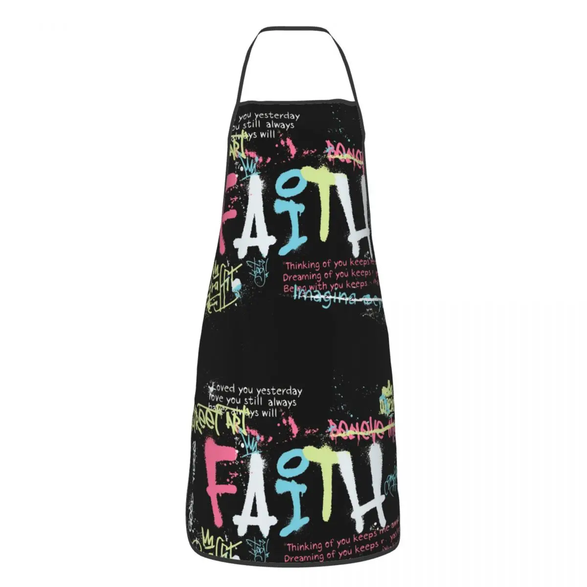 Custom Bib Street Graffiti Faith Slogan With Quotes Apron Adult Chef Cooking Kitchen Graffiti Art Pattern Tablier Cuisine Baking