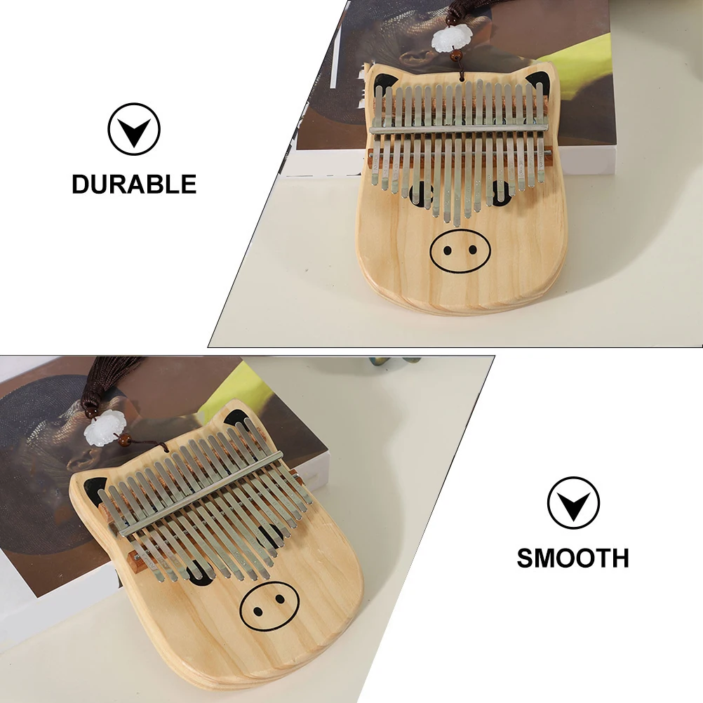 

1Pcs Durable 17-Tone Wooden Finger Piano Easy to Play for Beginners Smooth Surface Finger Piano Practical 17 Keys Kalimba