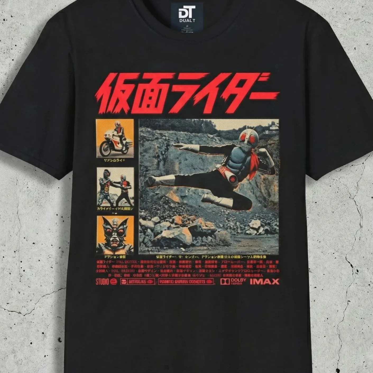 Kamen Knight Shirt Retro-Stil japanisches besonderes Foto Unisex Muster T-Shirt Masked Knight Poster Muster T-Shirt Y2k Streetwear