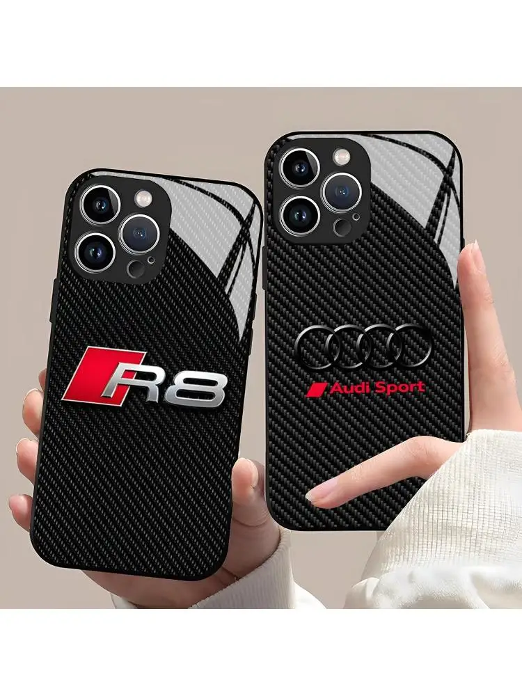 Audi Sports-S Auto-Handyhülle für iPhone 17 16 15 14 13 12Pro Max Xr Air Plus Schwarze Silberne Hartschalen-Schutzhülle