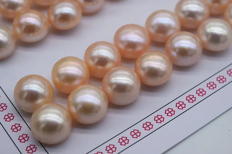 4A 32pieces loose beads freshwater pearl pink half hole 10-10.5mm for making jewelry earrings  FPPJ wholesale