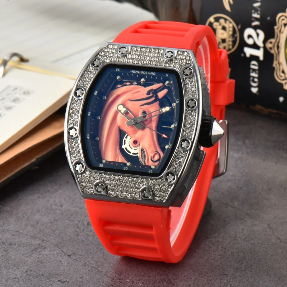 Luxury man new PU quartz watch for male personality cool trend high quality male quartz wristwatches