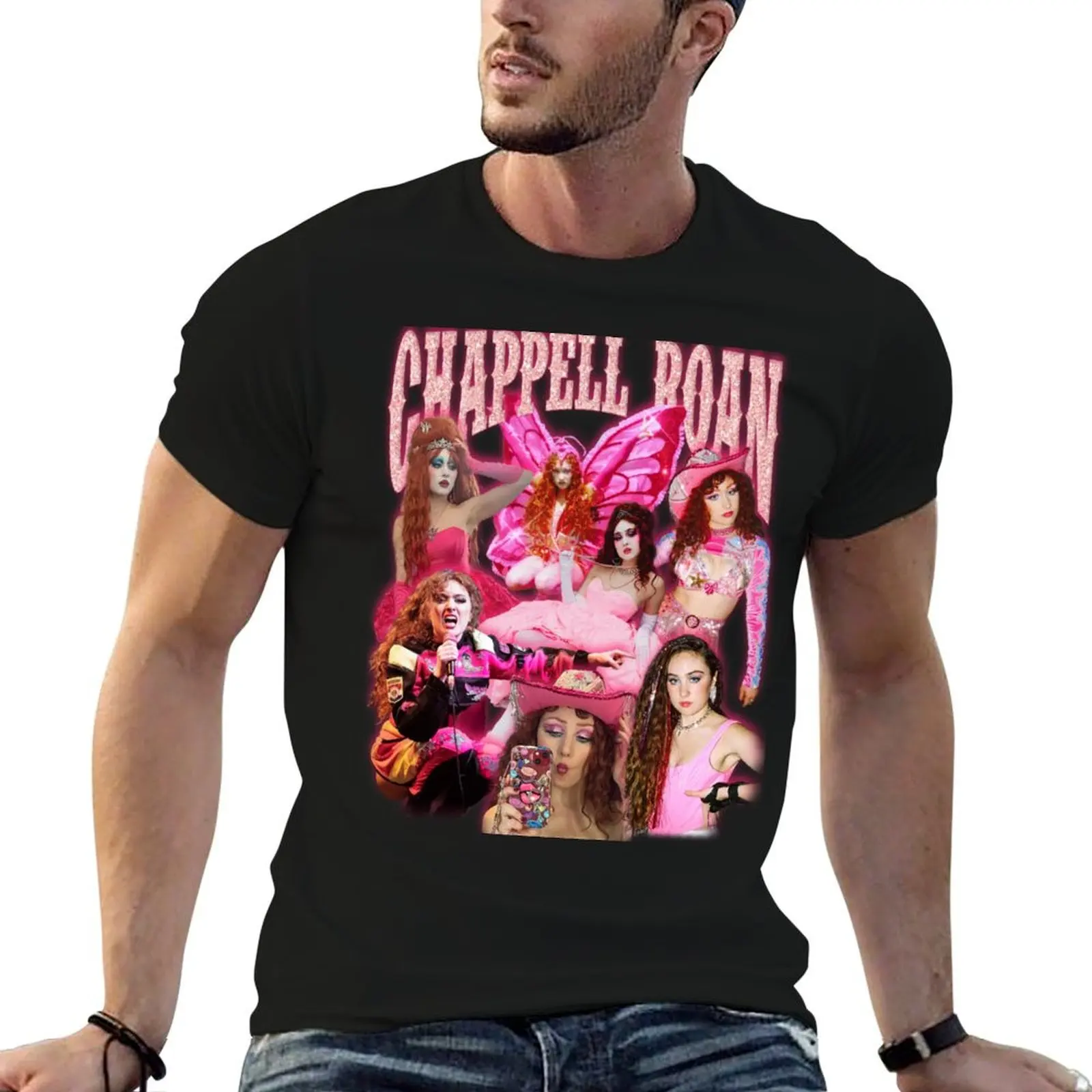 Chappell Roan in Pink T-Shirt Big Size Crew Neck T-Shirt