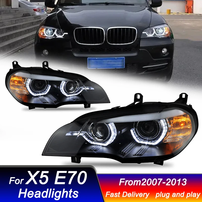 Car styling Headlights for BMW X5 E70 2007-2013 high style full LED DRL Dynamic Signal Head Lamp Bi Xenon Beam Headlamp Accembly