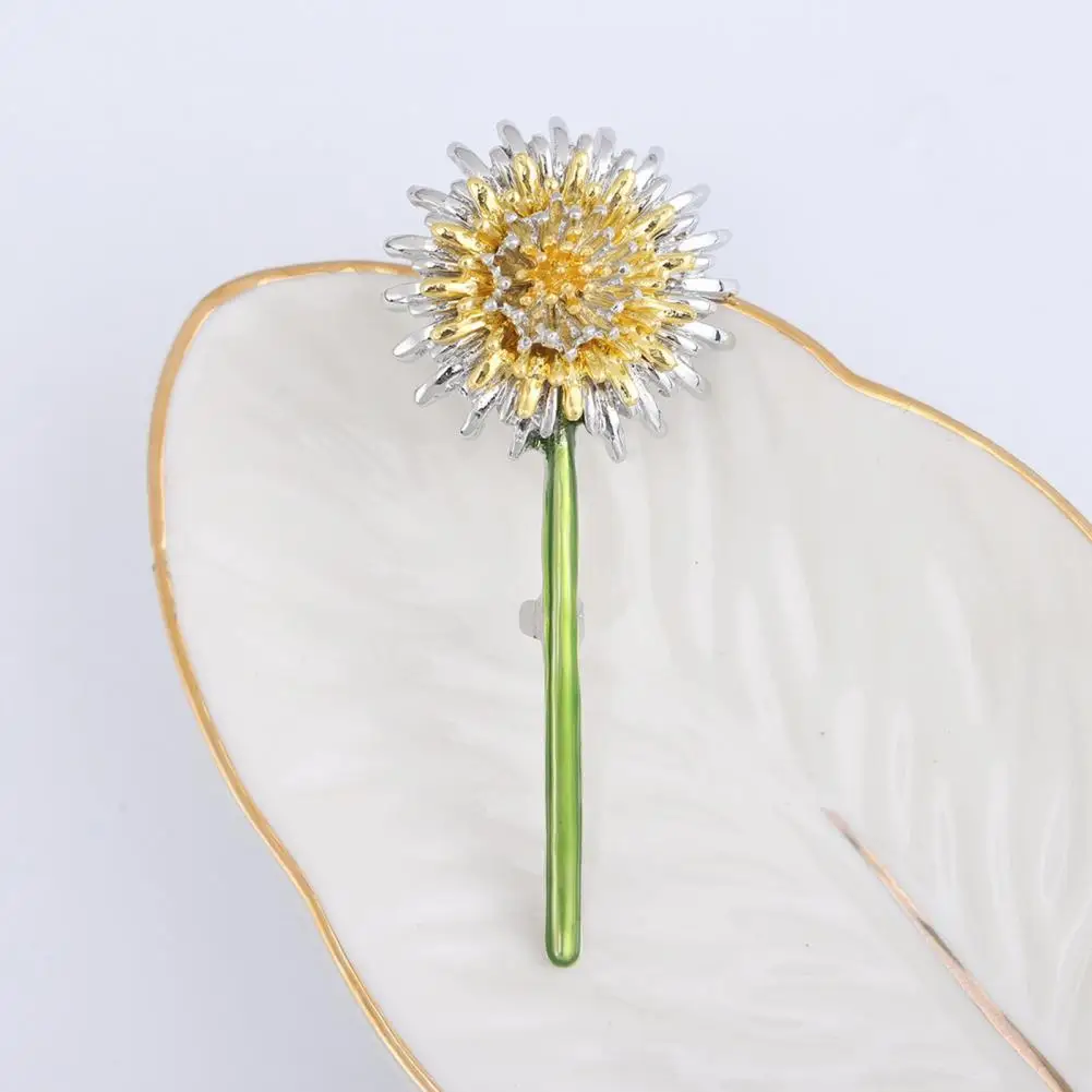 Hat Brooch Pin Vibrant Dandelion Brooch Stylish Enamel Pin for Hats Scarves Coats Shawl Accessory with Elegant Appearance